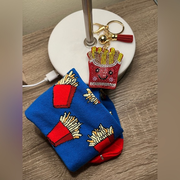 custom Accessories - French Fries  Keychain and Socks Set